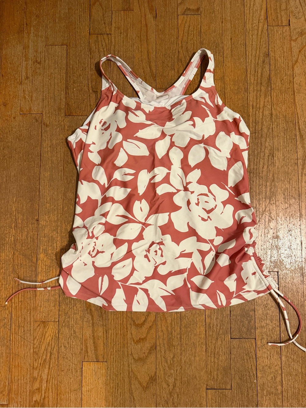 Floral Swim Tank Top in Rose and White